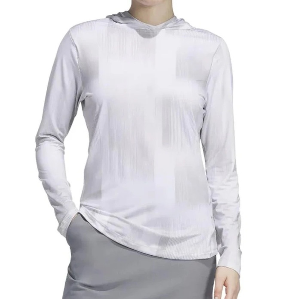 Adidas Women Size XL White Lightweight Pullover Ultimate365 Printed Hoodie NWT
